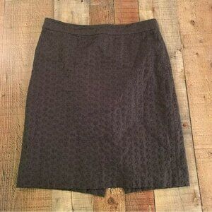 J. Crew womens gray eyelet lace knee length mini skirt -2